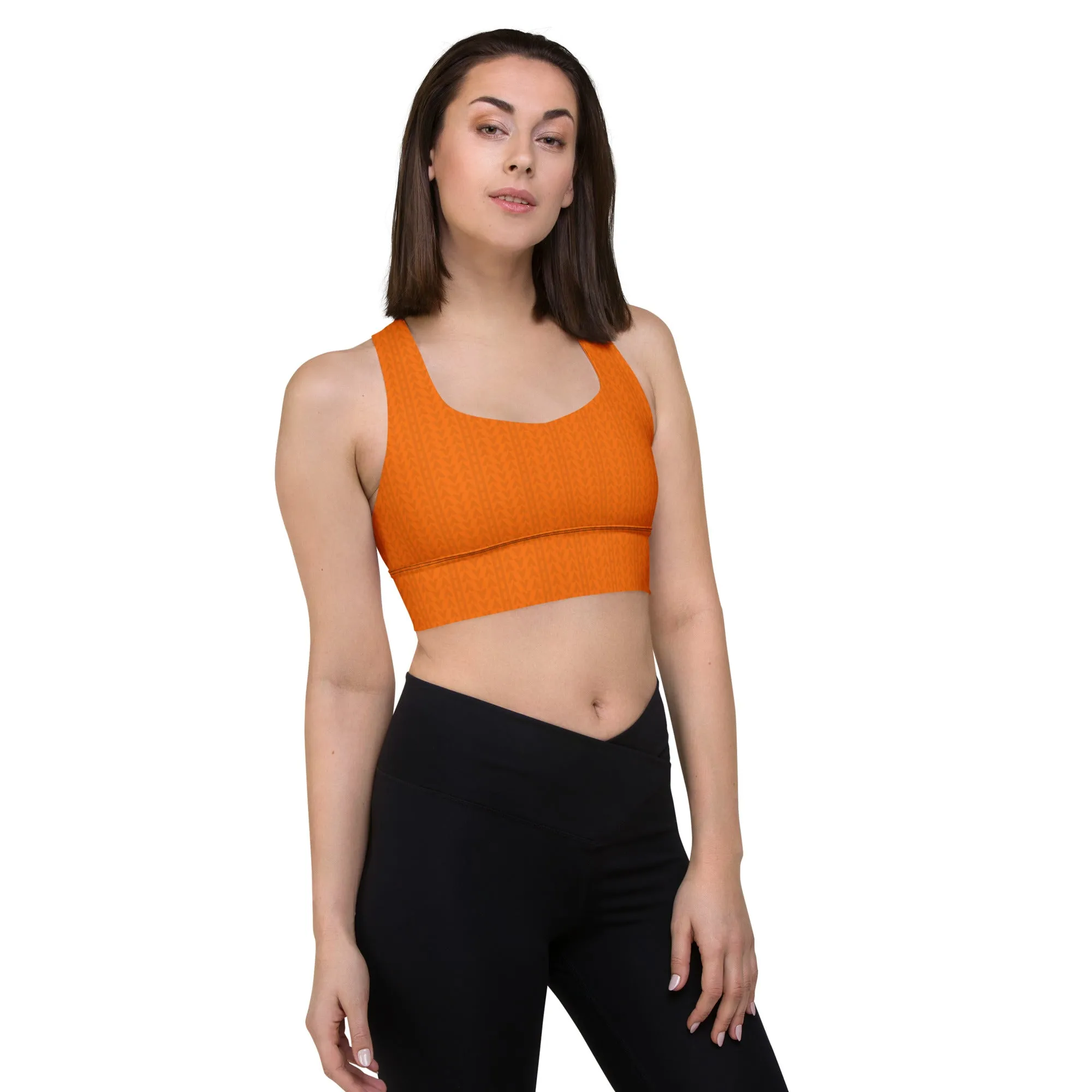 Tiger Orange Longline Sports Bra