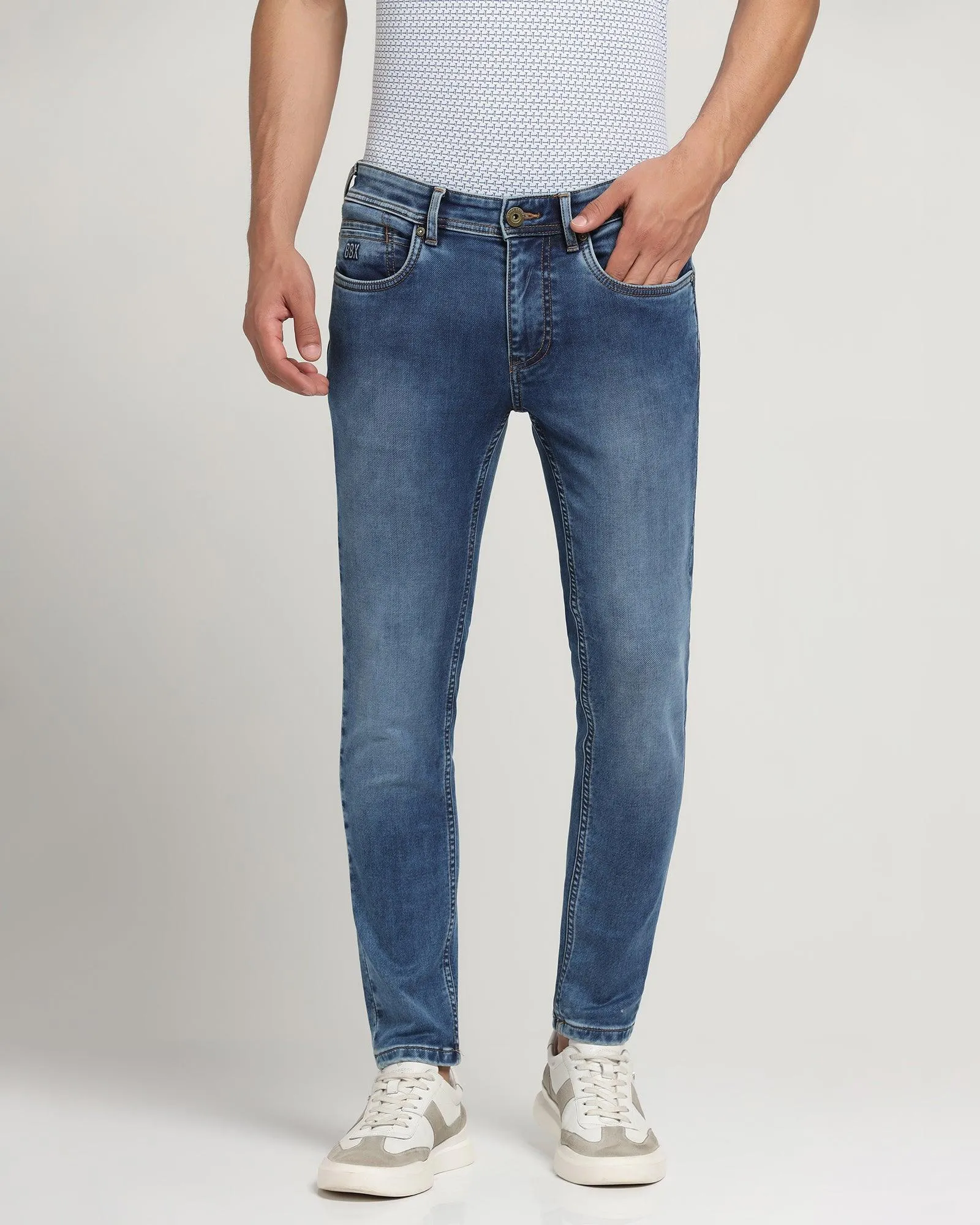 Ultrasoft Skinny Cropped Fiji Fit Indigo Blue Jeans - Elvis