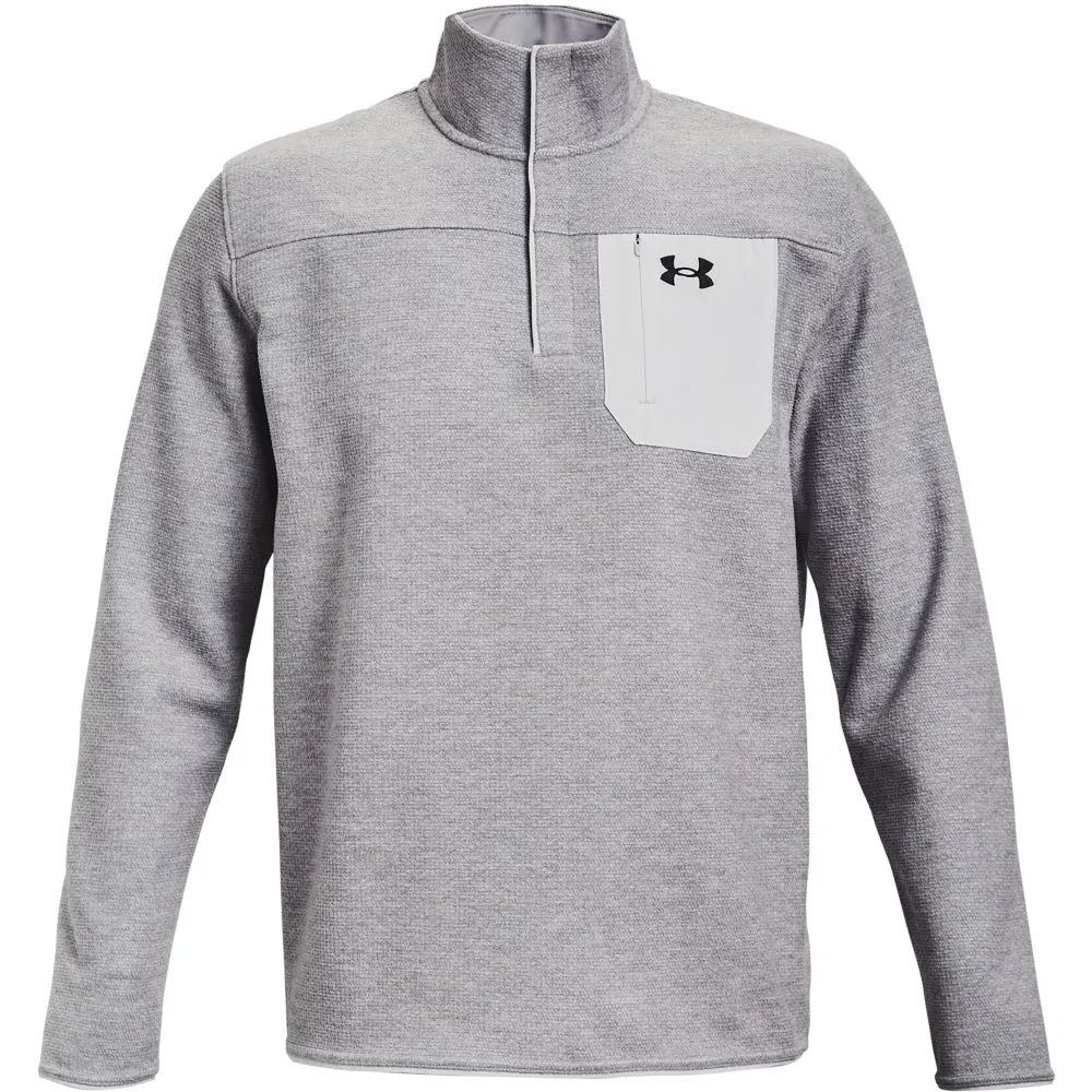 'Under Armour' Men's Specialist Grid Henley - Halo Grey / Black