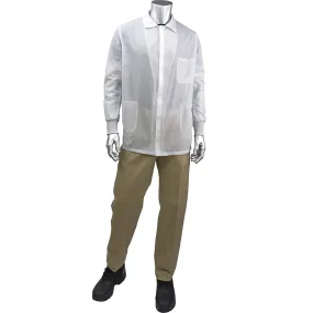 Uniform Technology BR49AC-44WH-XL StatStar Short ESD Labcoat - ESD Knit Cuff