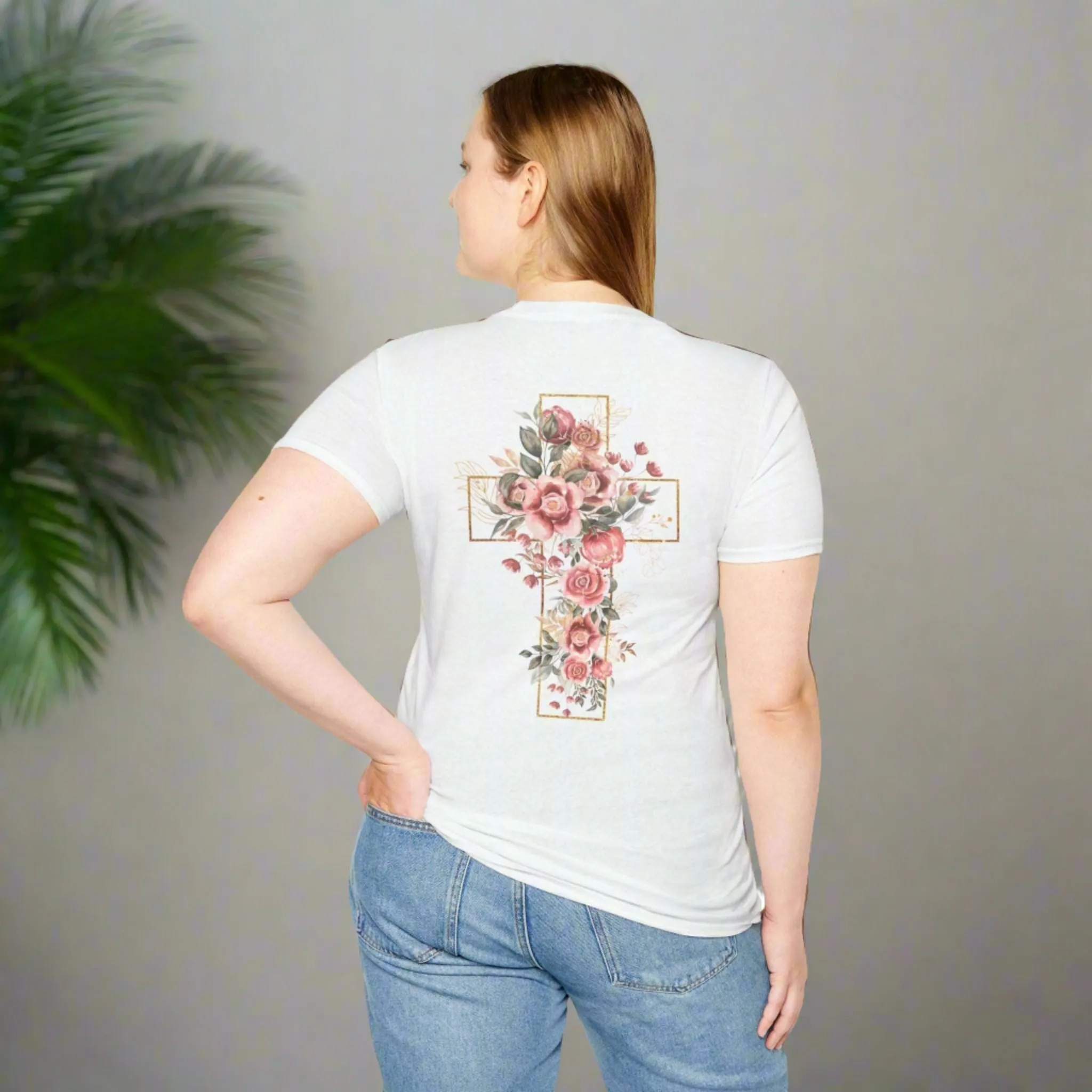 Unisex Blooming Flower Cross Softstyle T-Shirt