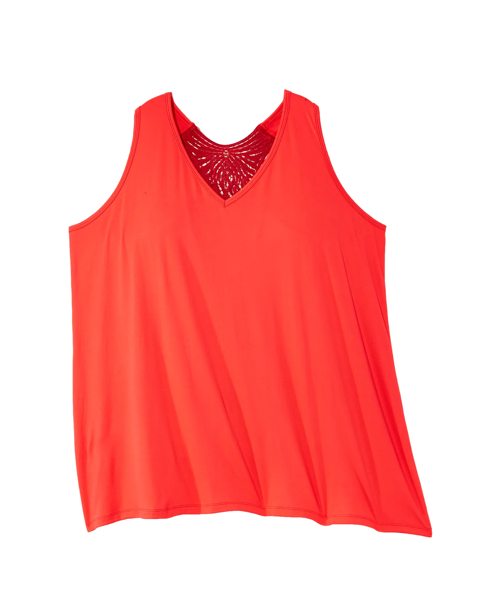 Valerian Tank with Crochet Details | Coral