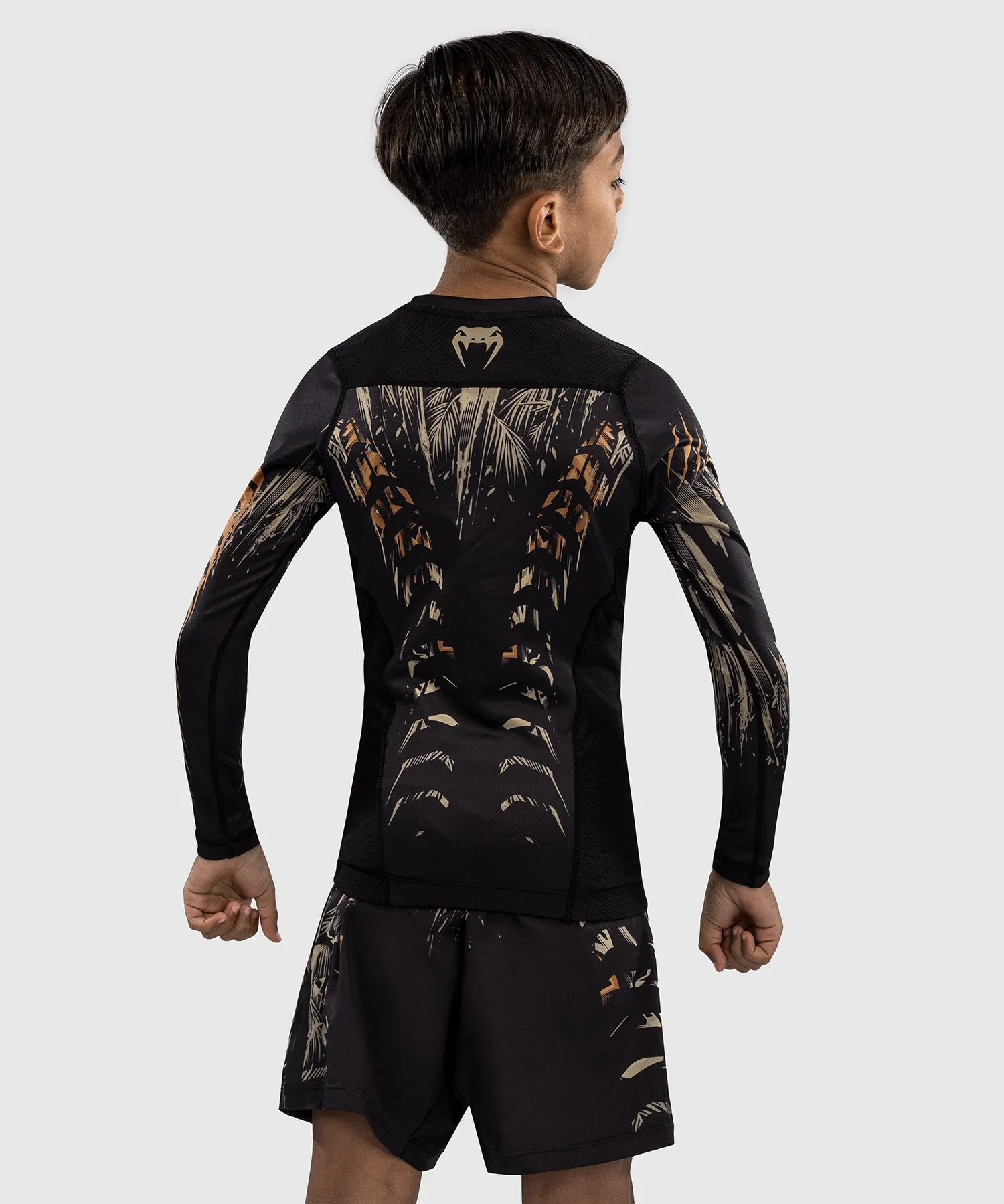 Venum Tiger Kids Long Sleeve Rashguard - Black/Neon Orange