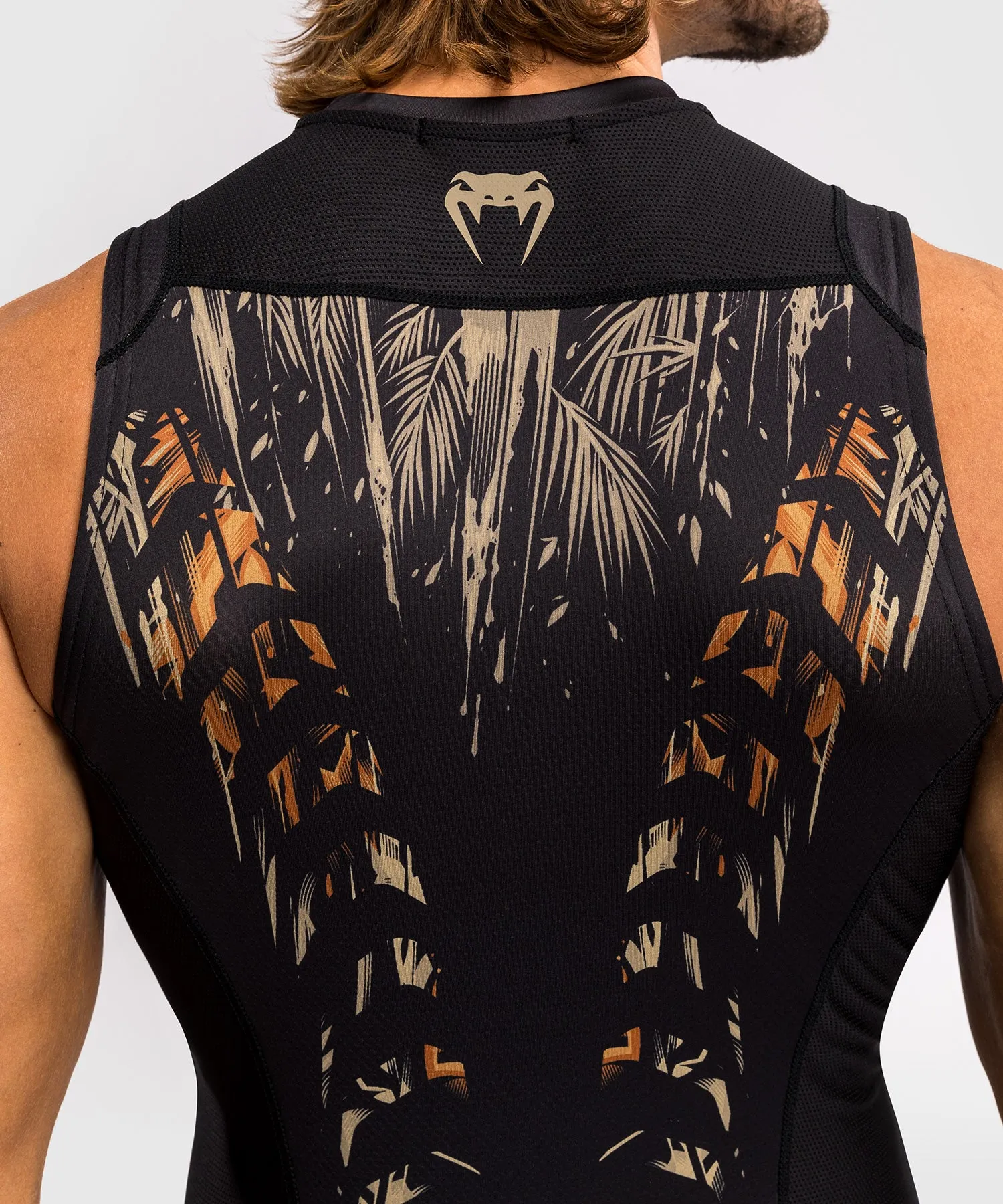 Venum Tiger Men's Sleeveless Rashguard - Black/Neon Orange