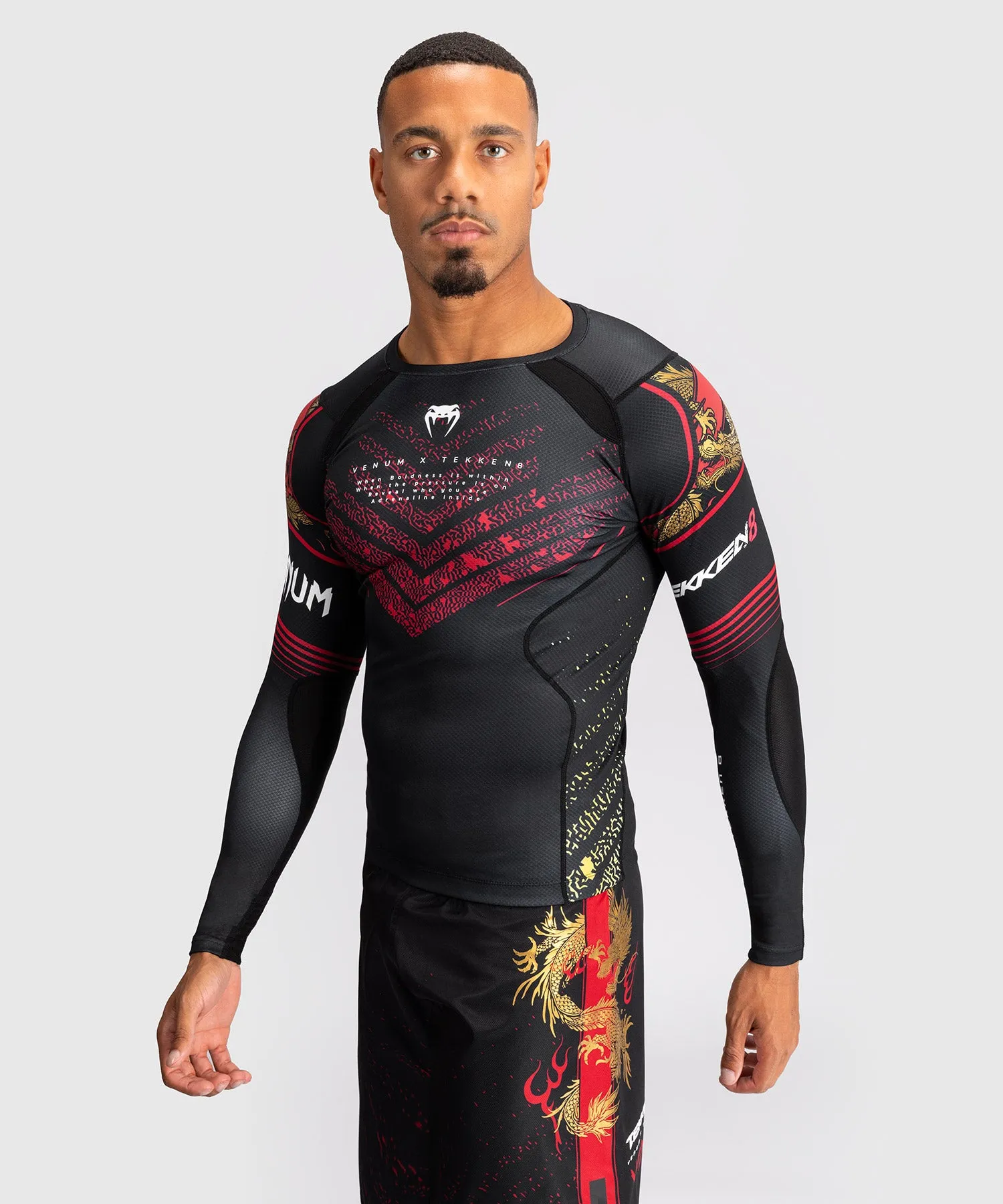 Venum x TEKKEN 8 - Marshall Law Rashguard - Black/Red/Gold