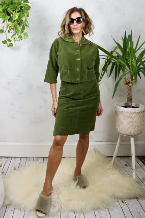 Vintage Moss Green Corduroy Set