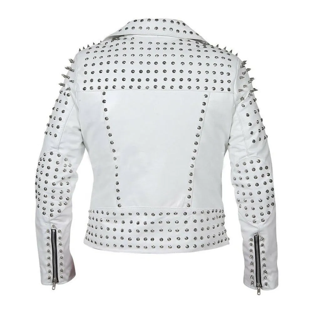 Women Brando Studs Leather Jacket