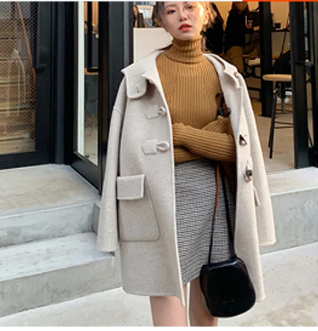 Women Winter Black Long Women Wool Coat Jacket