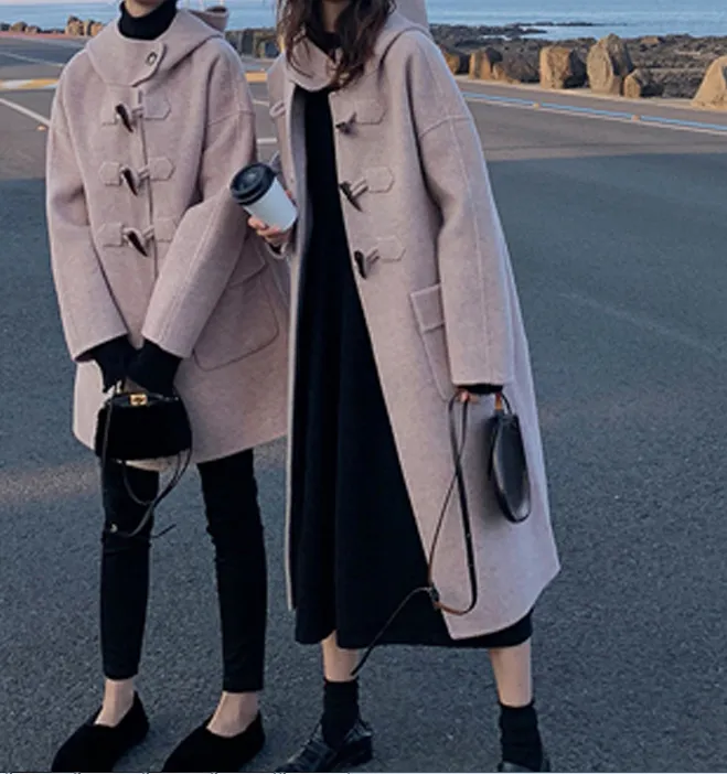 Women Winter Black Long Women Wool Coat Jacket