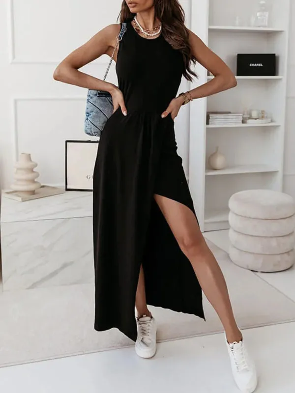 Women's Tank Top Sleeveless Long Slit Dress