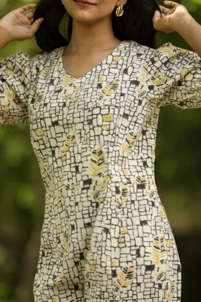 Yellow Black Bee Hand Block Printed Jumpsuit