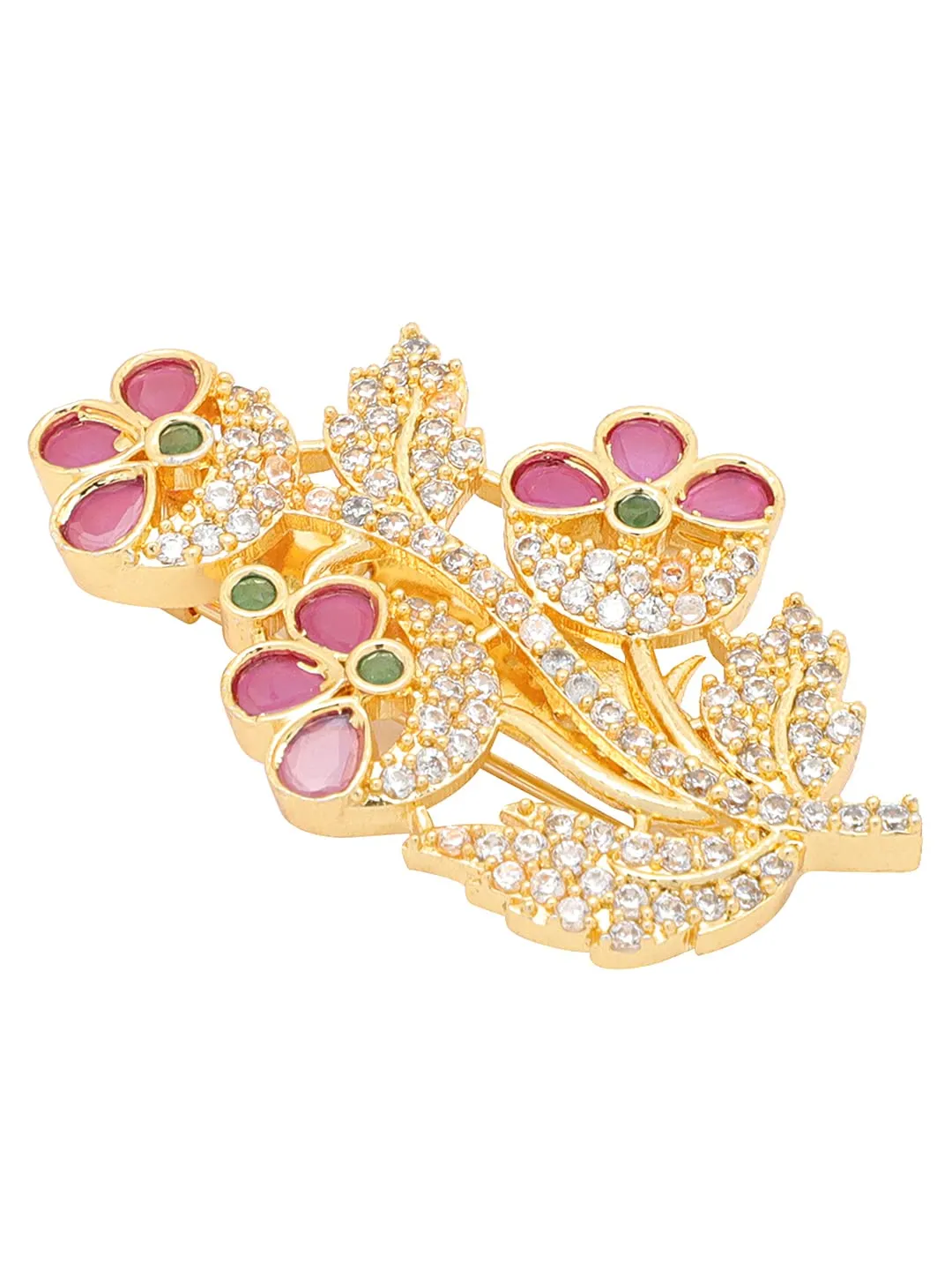 Yellow Chimes Brooch for Women Beautiful Shawl Sweater Clip Crystal Brooch for Women and Girls. (BRCH 14)