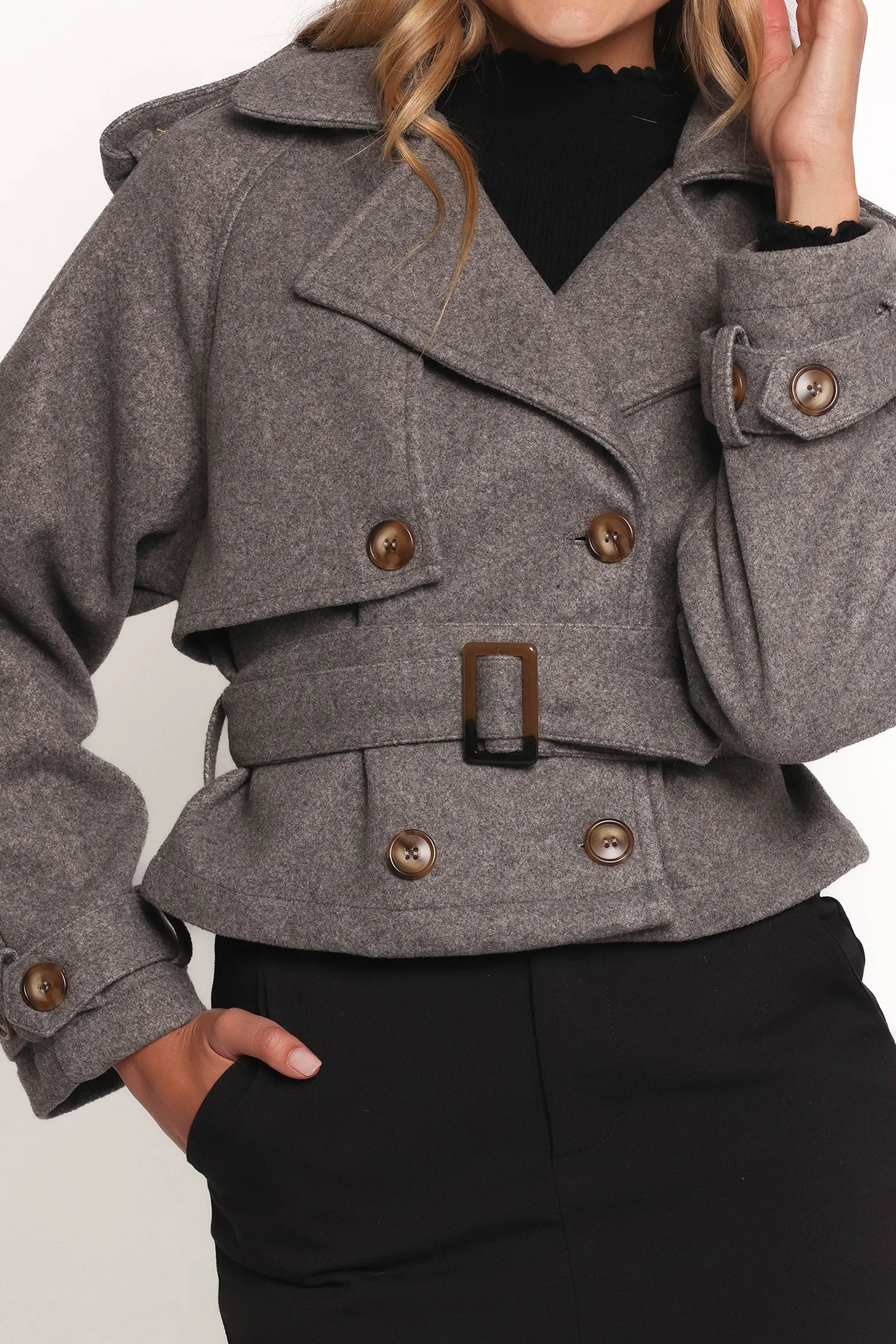 Zayda Crop Jacket - Grey